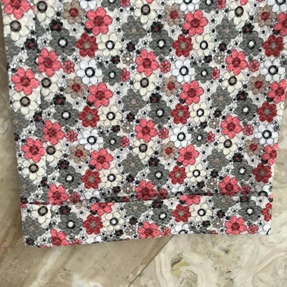 ANDREA MORANDO 6 (M) Woven Textured Jacquard Floral Slim Fit Pants ITALY - Picture 9 of 10